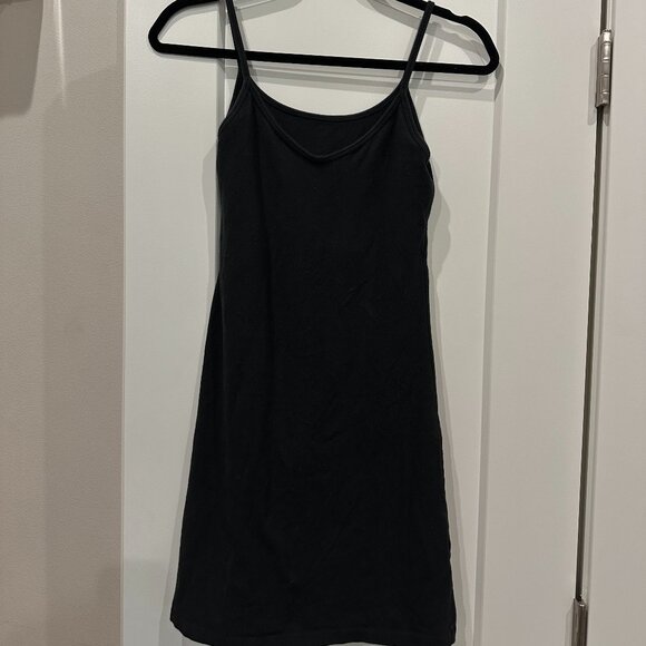 Brandy Melville Black Stretch Cotton Side Mini Dress - Picture 1 of 1